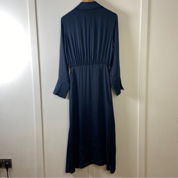 Zara long blue satin dress - Size L - Picture 9 of 11